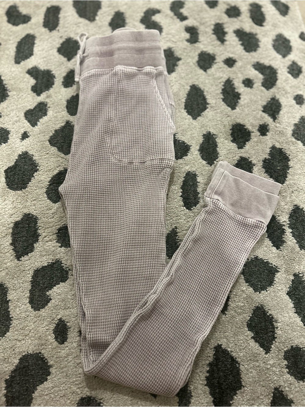 Waffle Knit Lounge Leggings in Light Purple